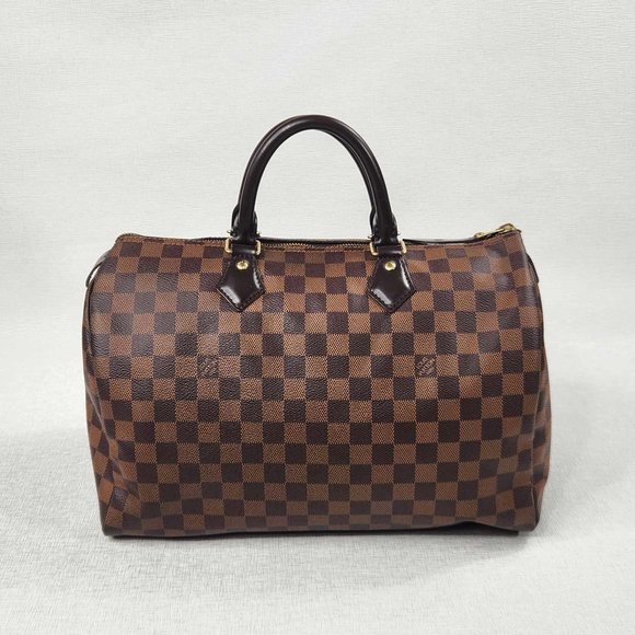 Louis Vuitton Handbags - Louis Vuitton Damier Ebene Speedy 35 Handbag with Entrupy COA